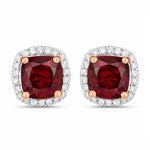 Square Cushion Diamond Halo Stud Earrings
