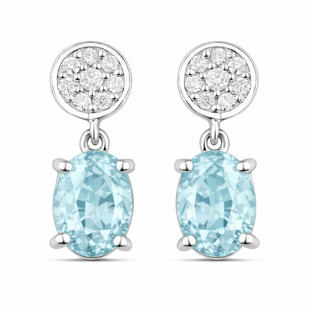 Ophelia Oval Diamond Accent Drop Earrings
