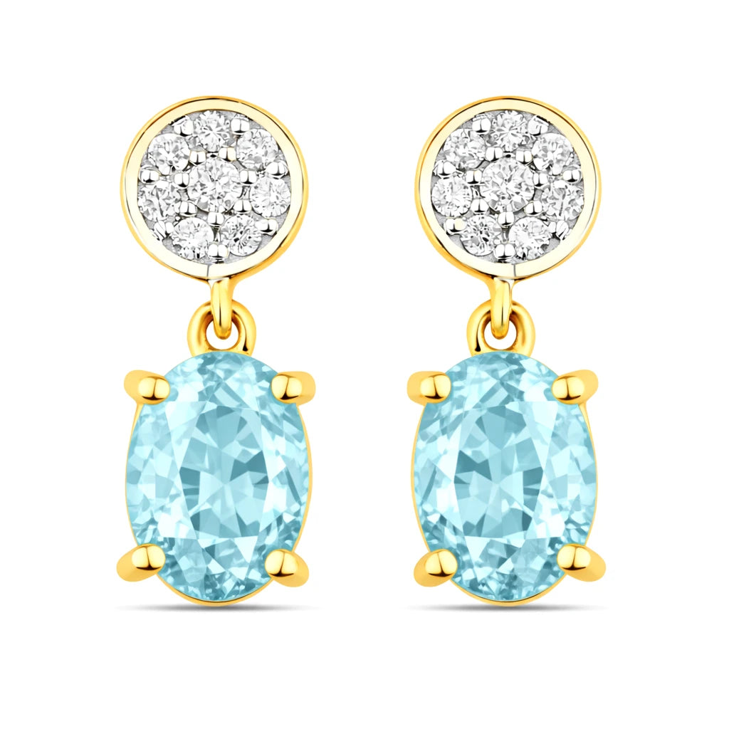 Ophelia Oval Diamond Accent Drop Earrings