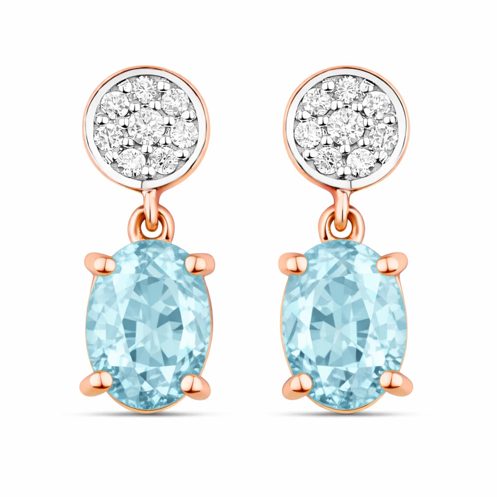Ophelia Oval Diamond Accent Drop Earrings