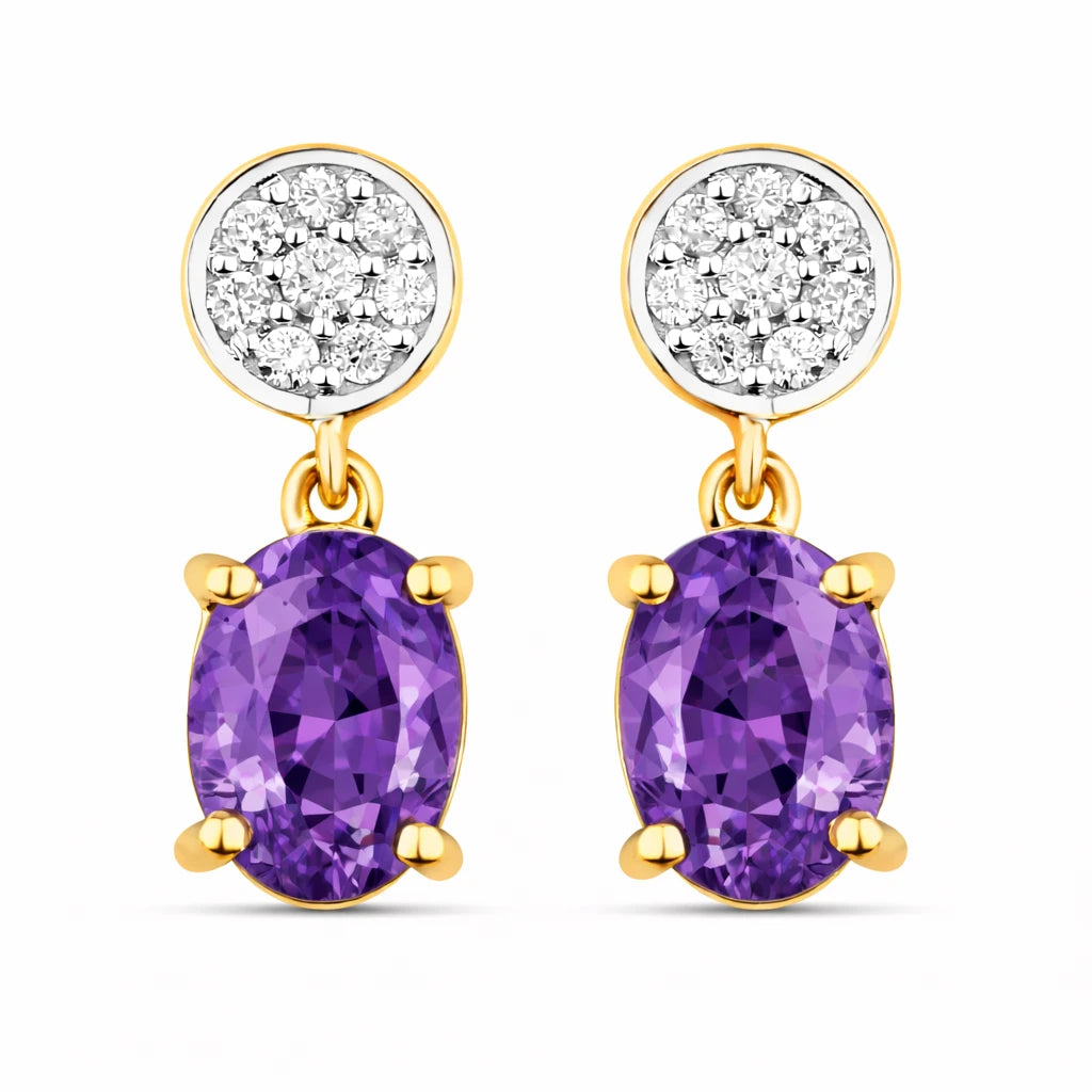 Ophelia Oval Diamond Accent Drop Earrings