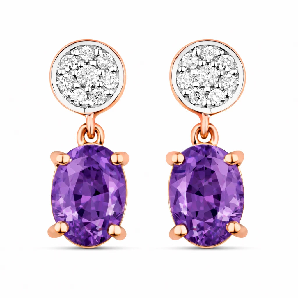 Ophelia Oval Diamond Accent Drop Earrings