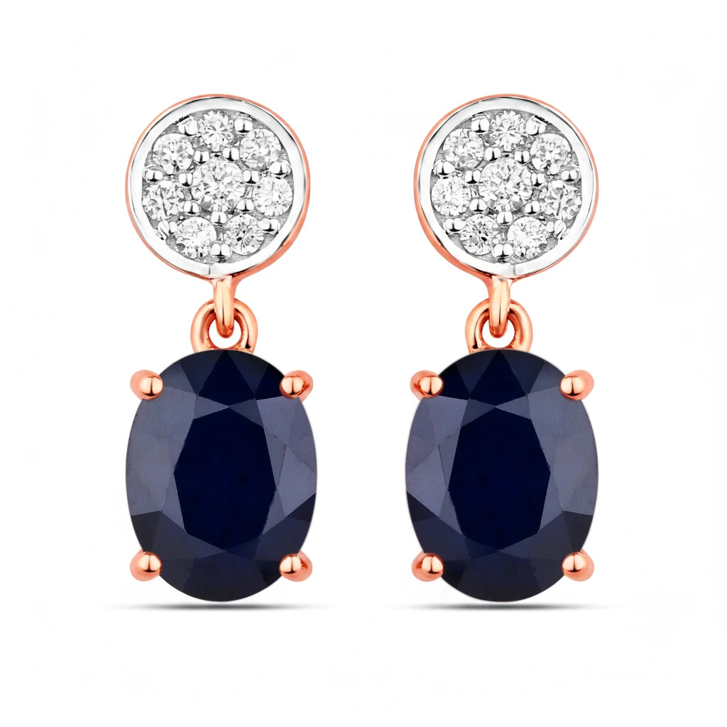 Ophelia Oval Diamond Accent Drop Earrings