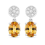 Ophelia Oval Diamond Accent Drop Earrings