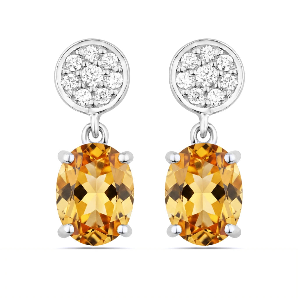 Ophelia Oval Diamond Accent Drop Earrings