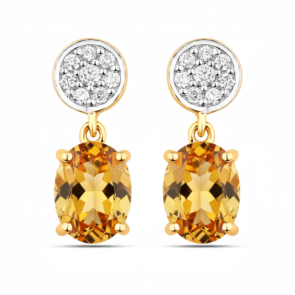 Ophelia Oval Diamond Accent Drop Earrings
