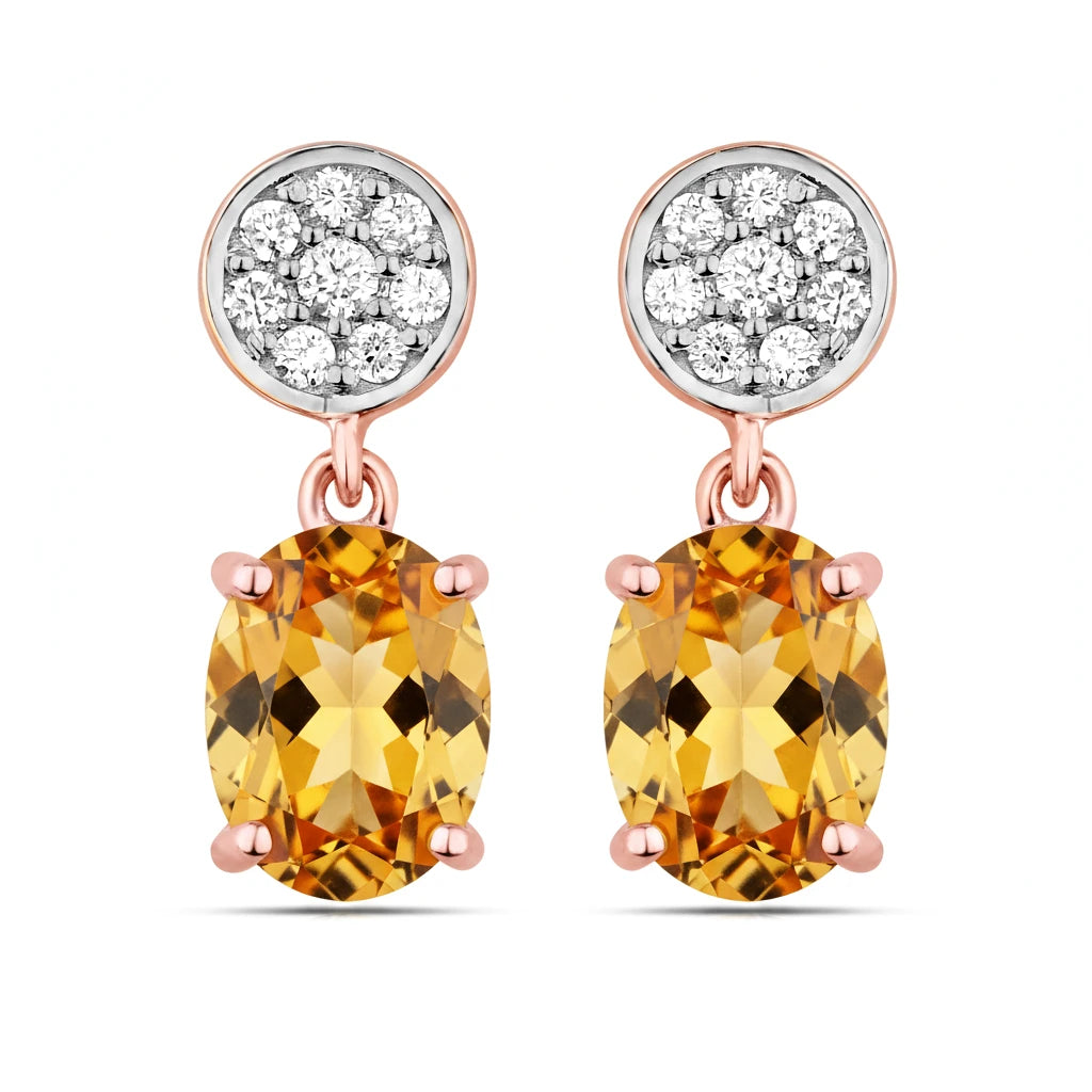 Ophelia Oval Diamond Accent Drop Earrings