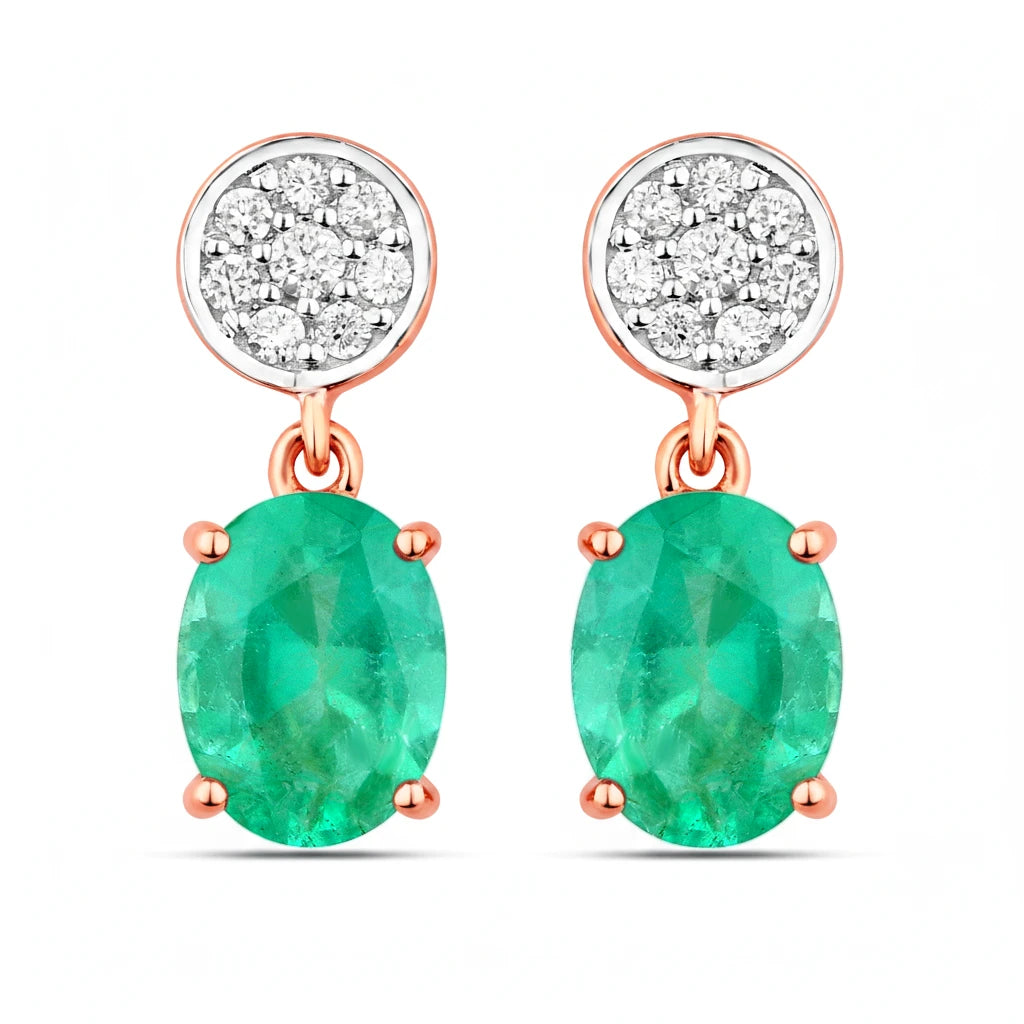 Ophelia Oval Diamond Accent Drop Earrings