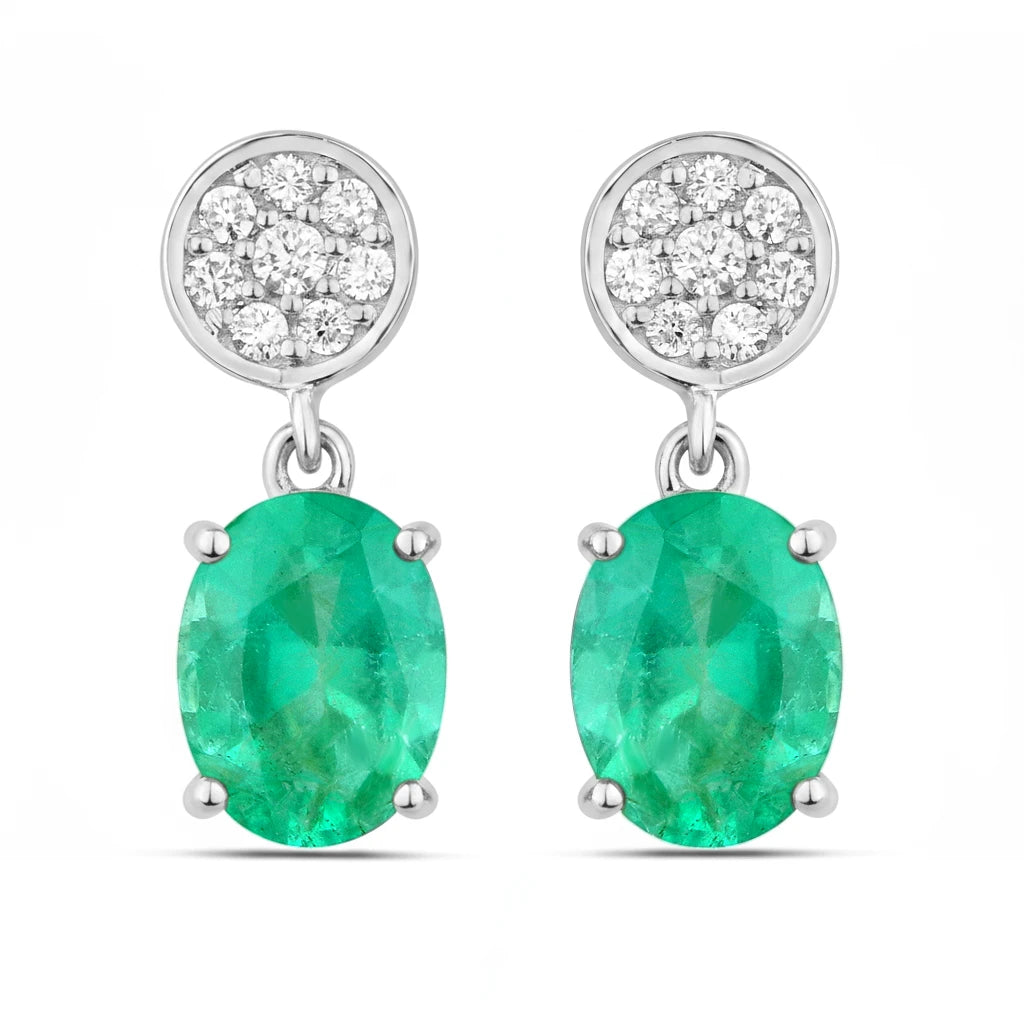 Ophelia Oval Diamond Accent Drop Earrings