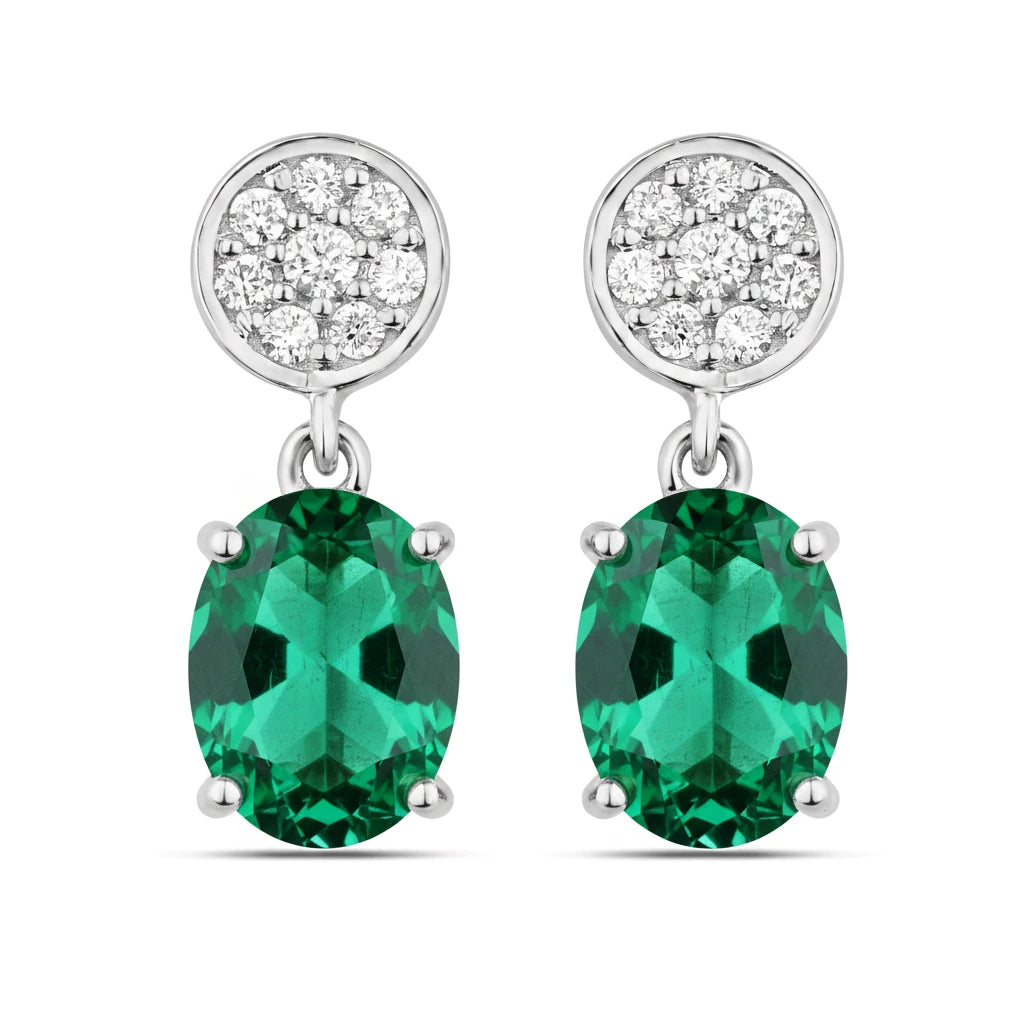 Ophelia Oval Diamond Accent Drop Earrings