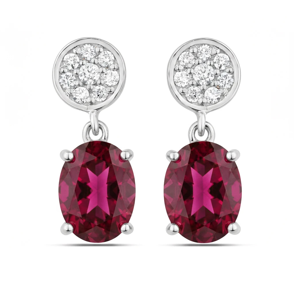 Ophelia Oval Diamond Accent Drop Earrings