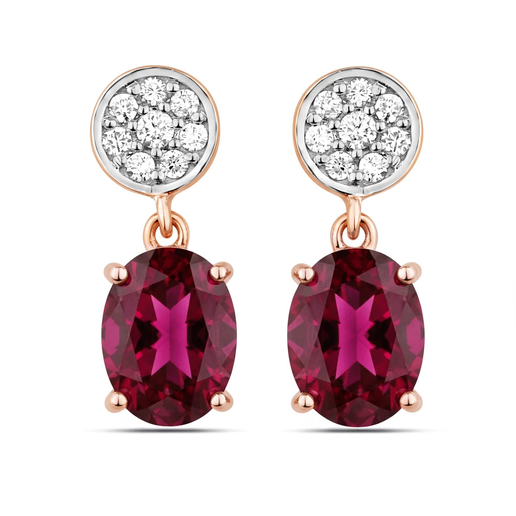 Ophelia Oval Diamond Accent Drop Earrings