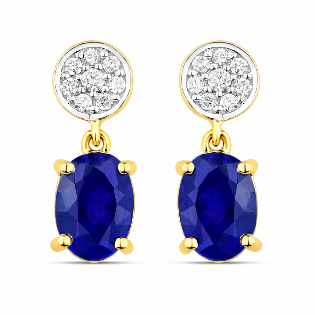 Ophelia Oval Diamond Accent Drop Earrings
