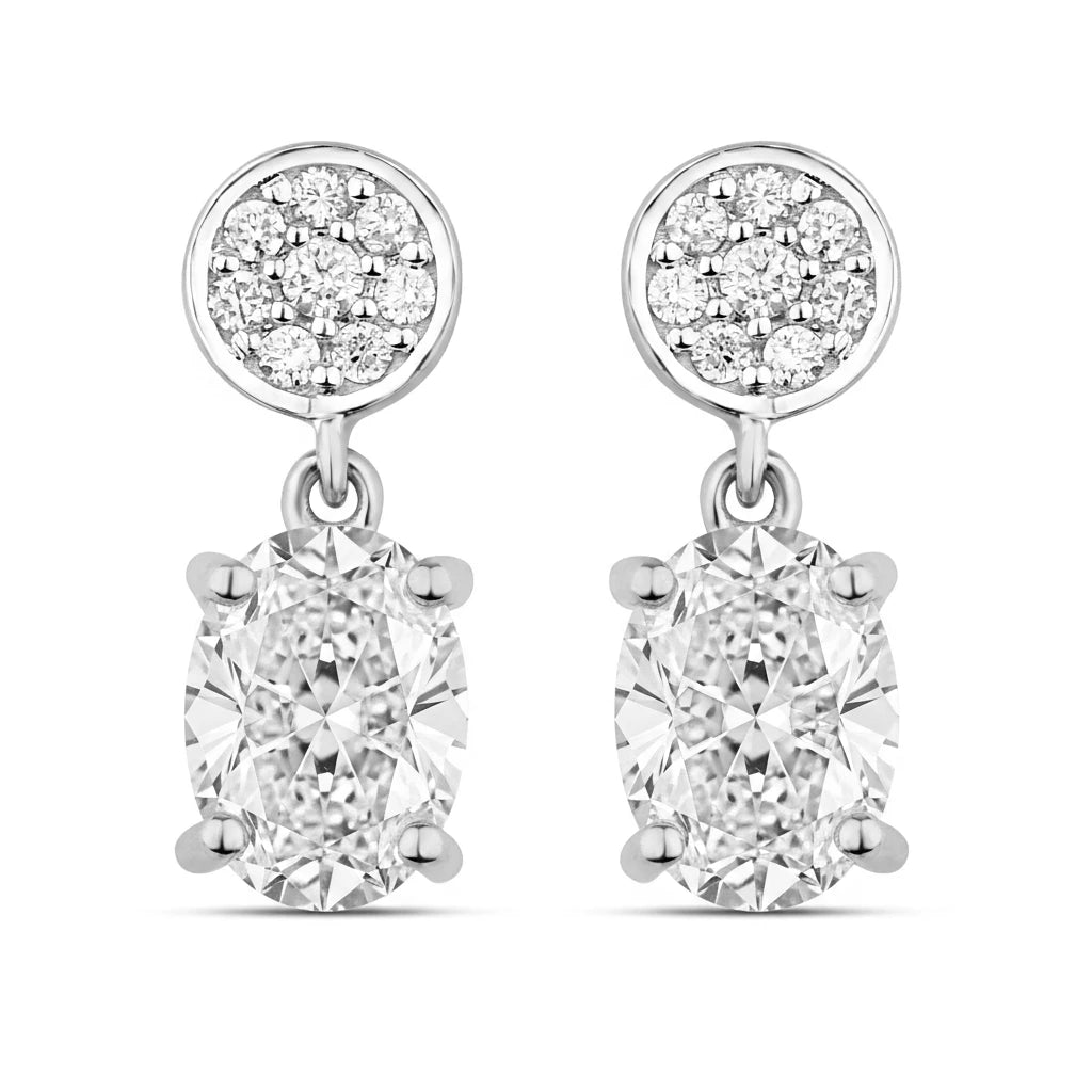 Ophelia Oval Diamond Accent Drop Earrings