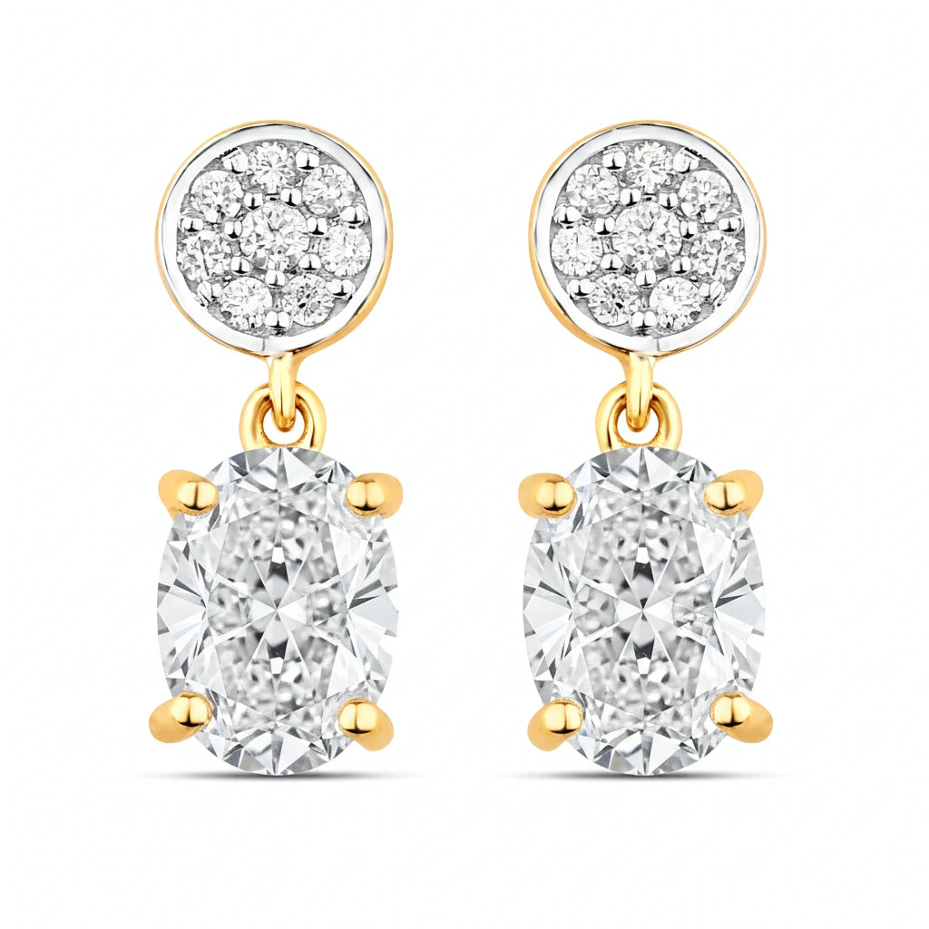 Ophelia Oval Diamond Accent Drop Earrings