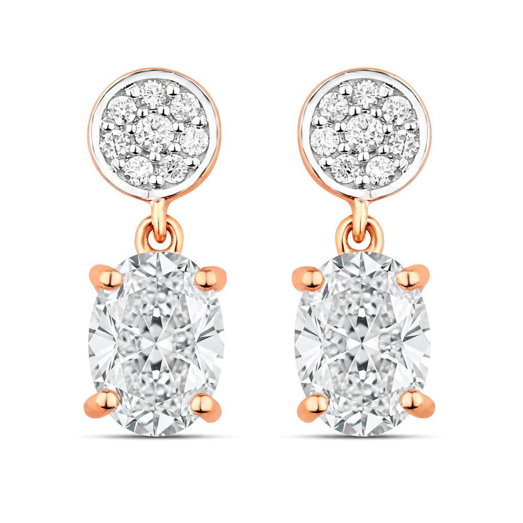 Ophelia Oval Diamond Accent Drop Earrings