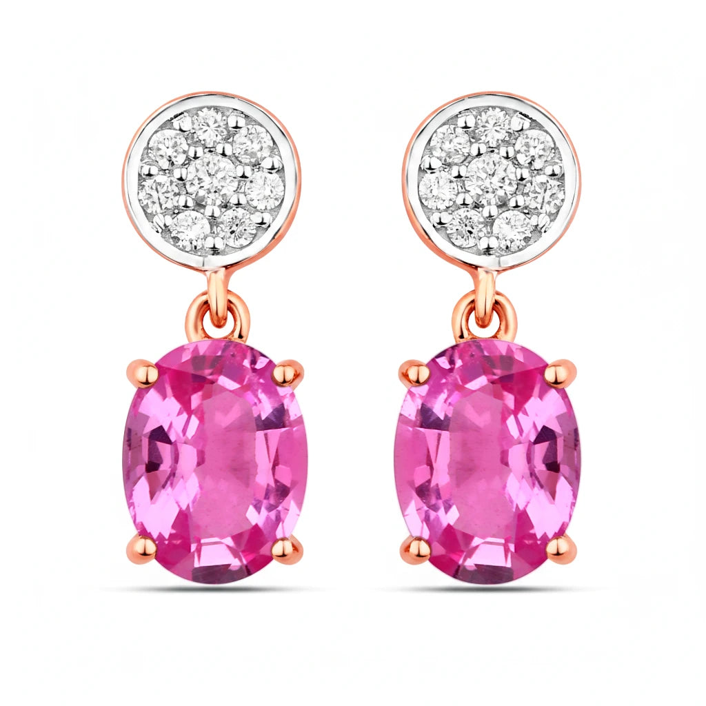Ophelia Oval Diamond Accent Drop Earrings