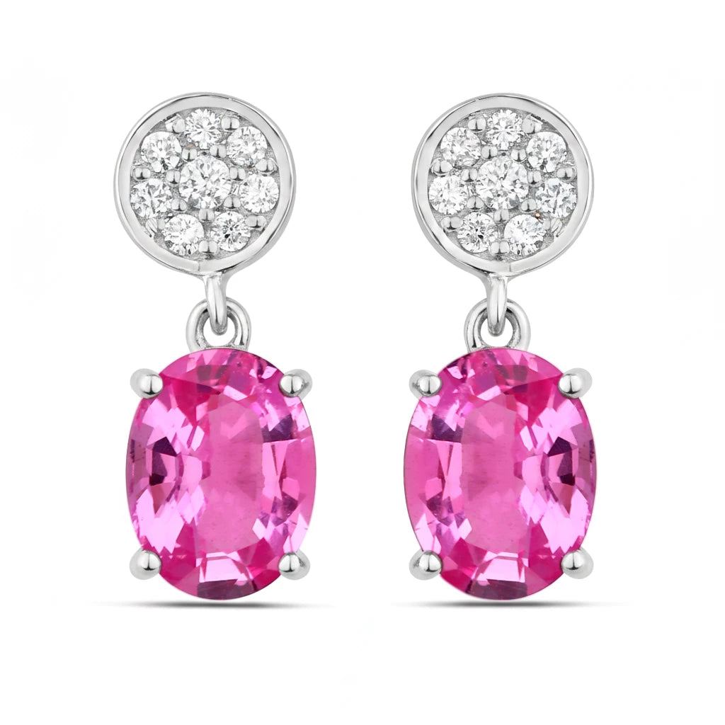 Ophelia Oval Diamond Accent Drop Earrings