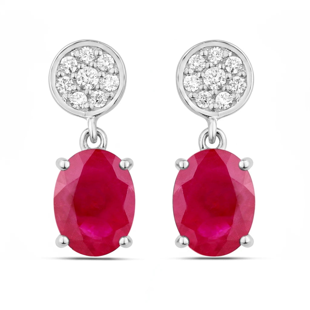 Ophelia Oval Diamond Accent Drop Earrings