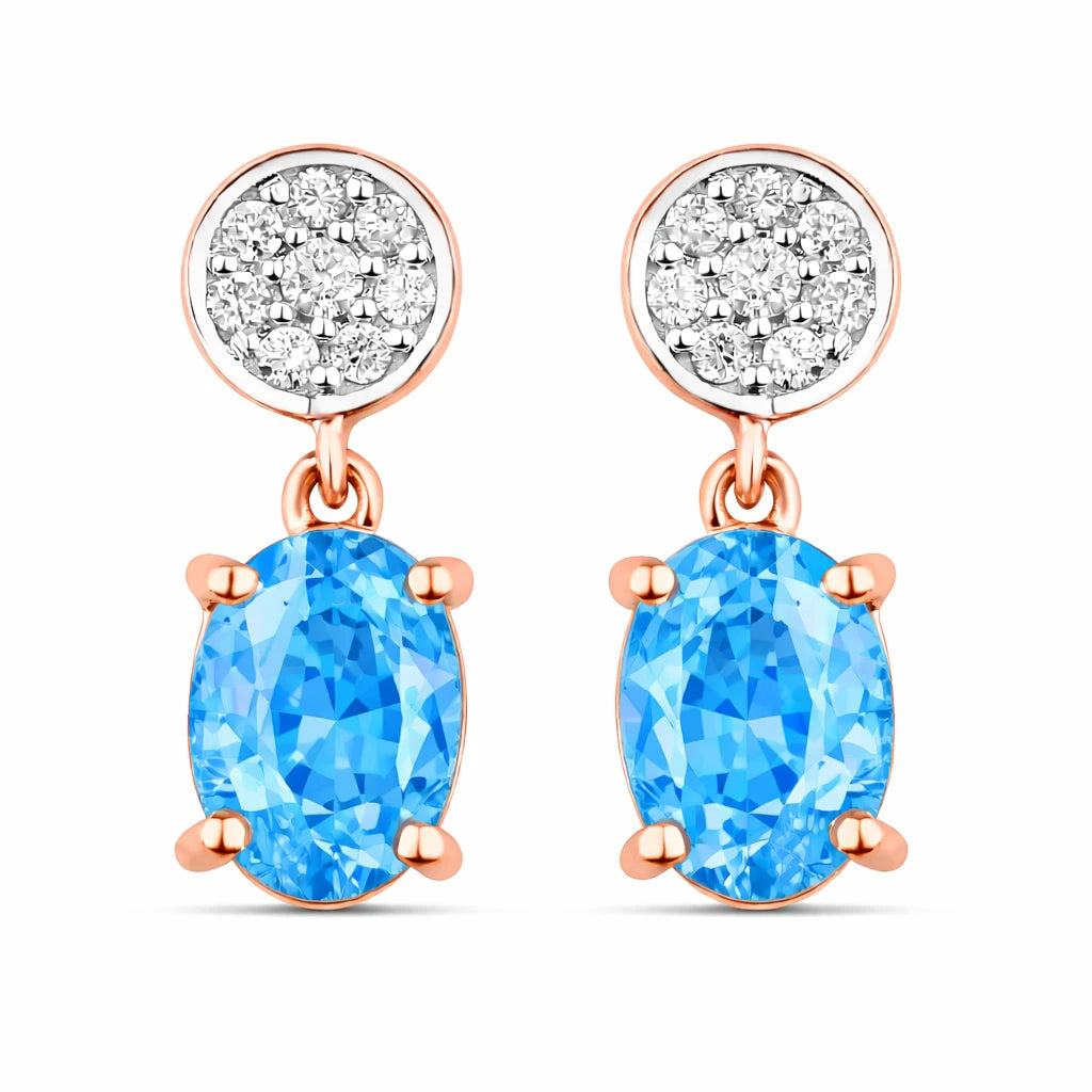 Ophelia Oval Diamond Accent Drop Earrings