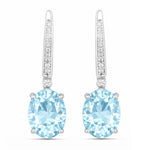 Statement Oval Diamond Accent Drop Earrings