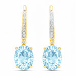 Statement Oval Diamond Accent Drop Earrings