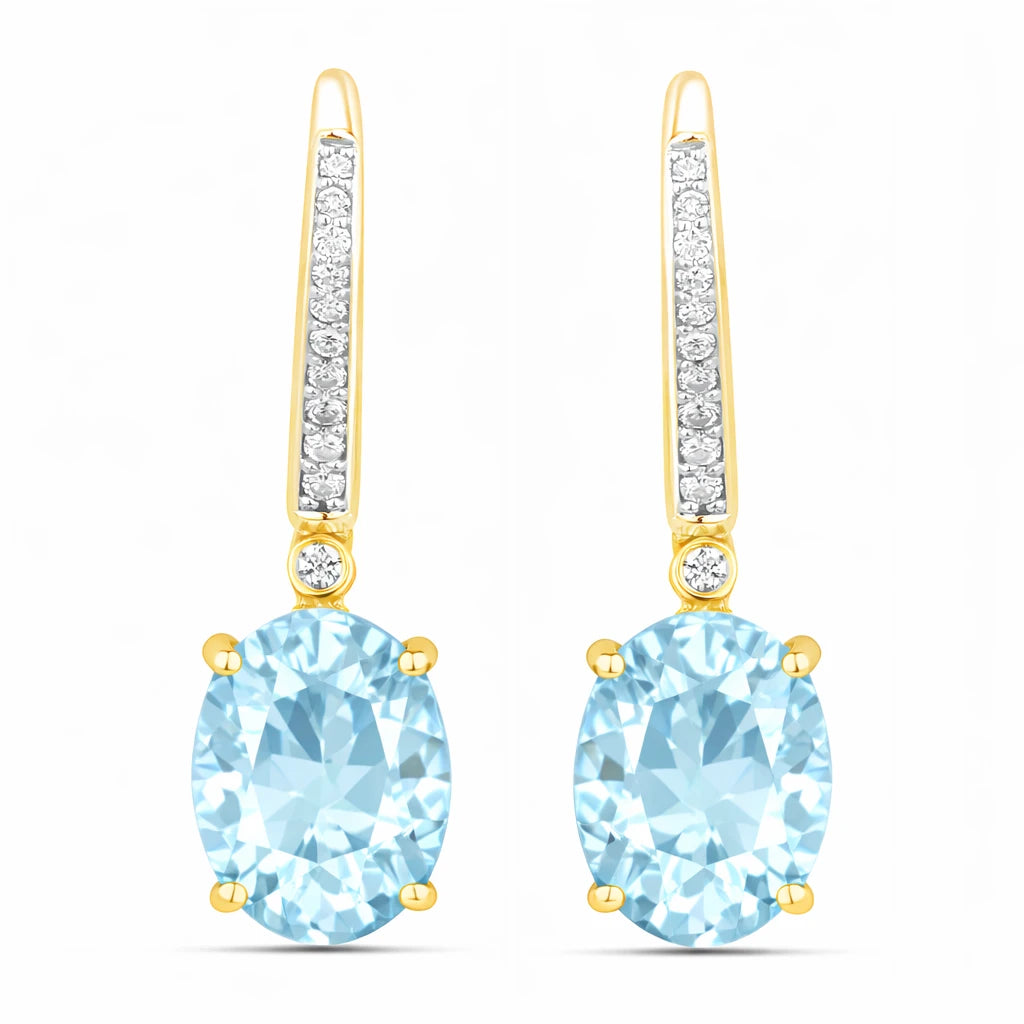 Statement Oval Diamond Accent Drop Earrings