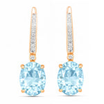 Statement Oval Diamond Accent Drop Earrings