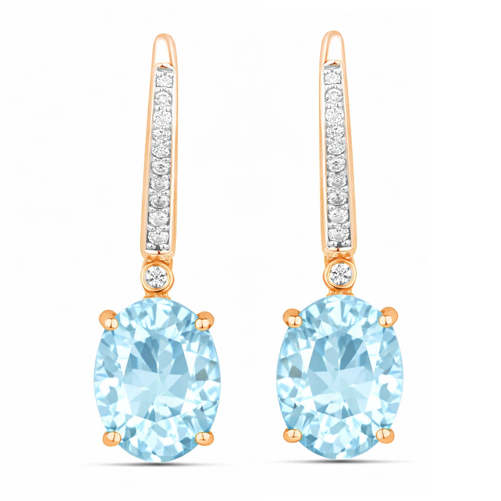 Statement Oval Diamond Accent Drop Earrings