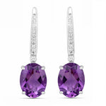 Statement Oval Diamond Accent Drop Earrings