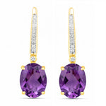 Statement Oval Diamond Accent Drop Earrings