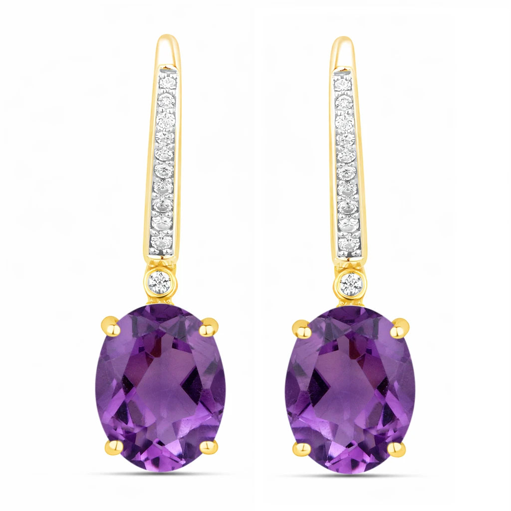 Statement Oval Diamond Accent Drop Earrings