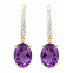 Statement Oval Diamond Accent Drop Earrings