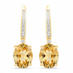 Statement Oval Diamond Accent Drop Earrings
