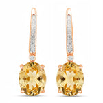 Statement Oval Diamond Accent Drop Earrings