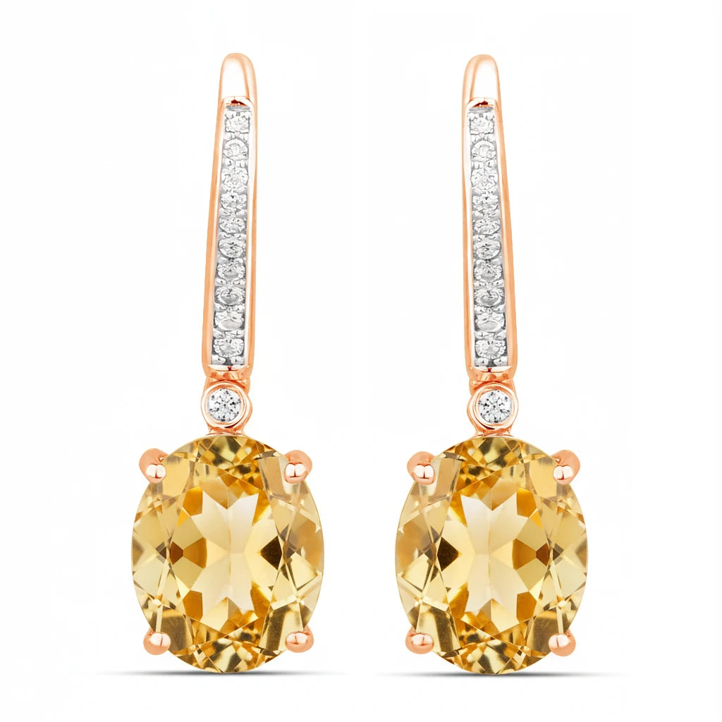 Statement Oval Diamond Accent Drop Earrings