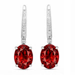 Statement Oval Diamond Accent Drop Earrings