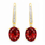 Statement Oval Diamond Accent Drop Earrings