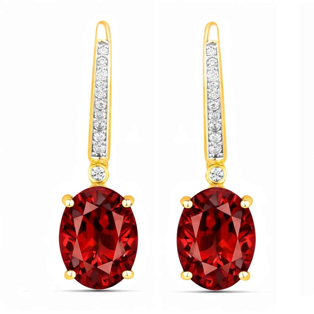 Statement Oval Diamond Accent Drop Earrings