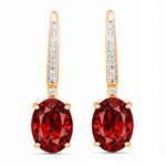 Statement Oval Diamond Accent Drop Earrings