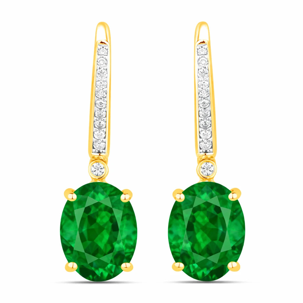 Statement Oval Diamond Accent Drop Earrings