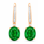 Statement Oval Diamond Accent Drop Earrings