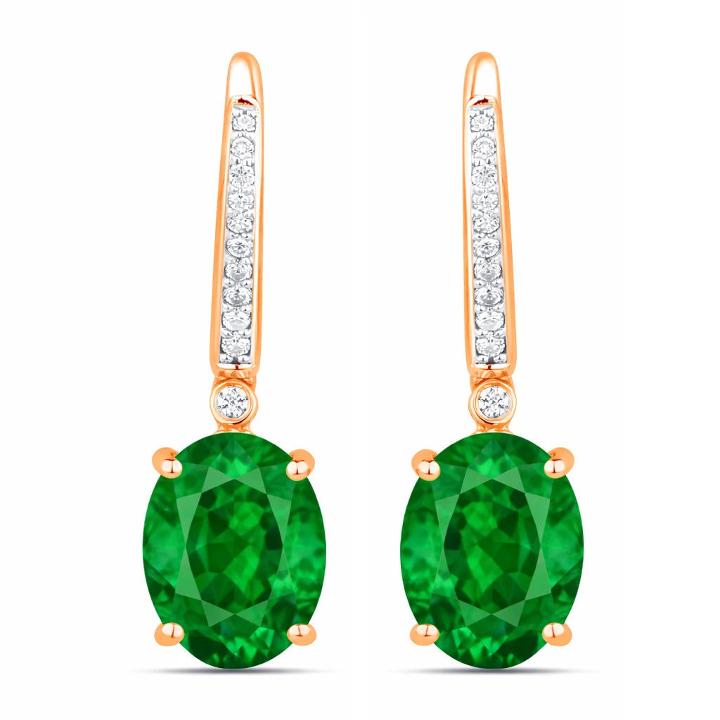 Statement Oval Diamond Accent Drop Earrings