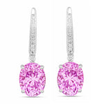 Statement Oval Diamond Accent Drop Earrings