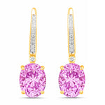 Statement Oval Diamond Accent Drop Earrings
