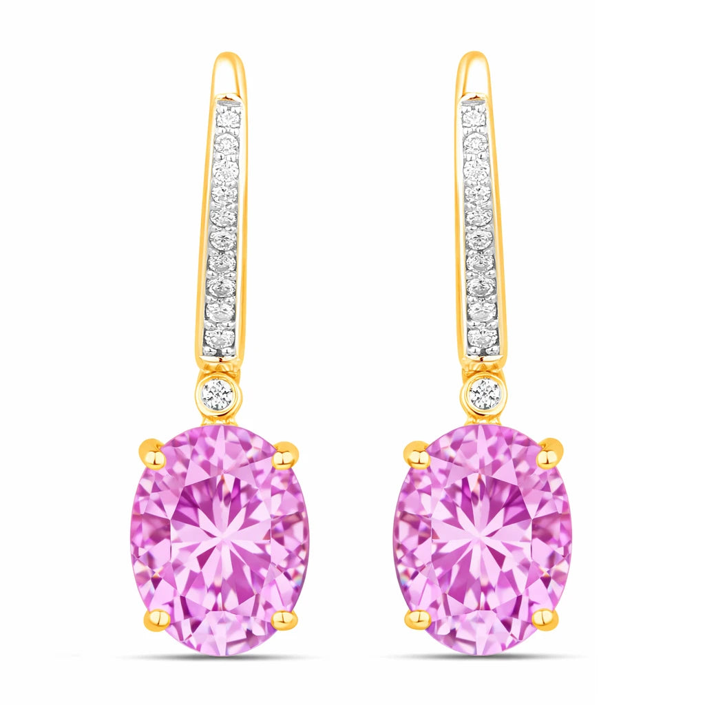 Statement Oval Diamond Accent Drop Earrings