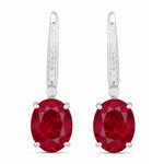 Statement Oval Diamond Accent Drop Earrings