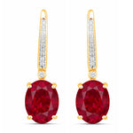 Statement Oval Diamond Accent Drop Earrings