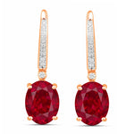 Statement Oval Diamond Accent Drop Earrings