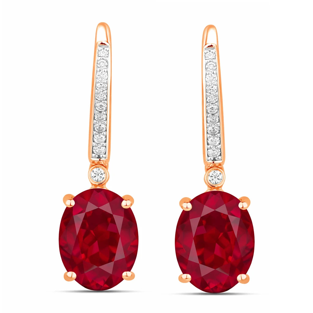 Statement Oval Diamond Accent Drop Earrings